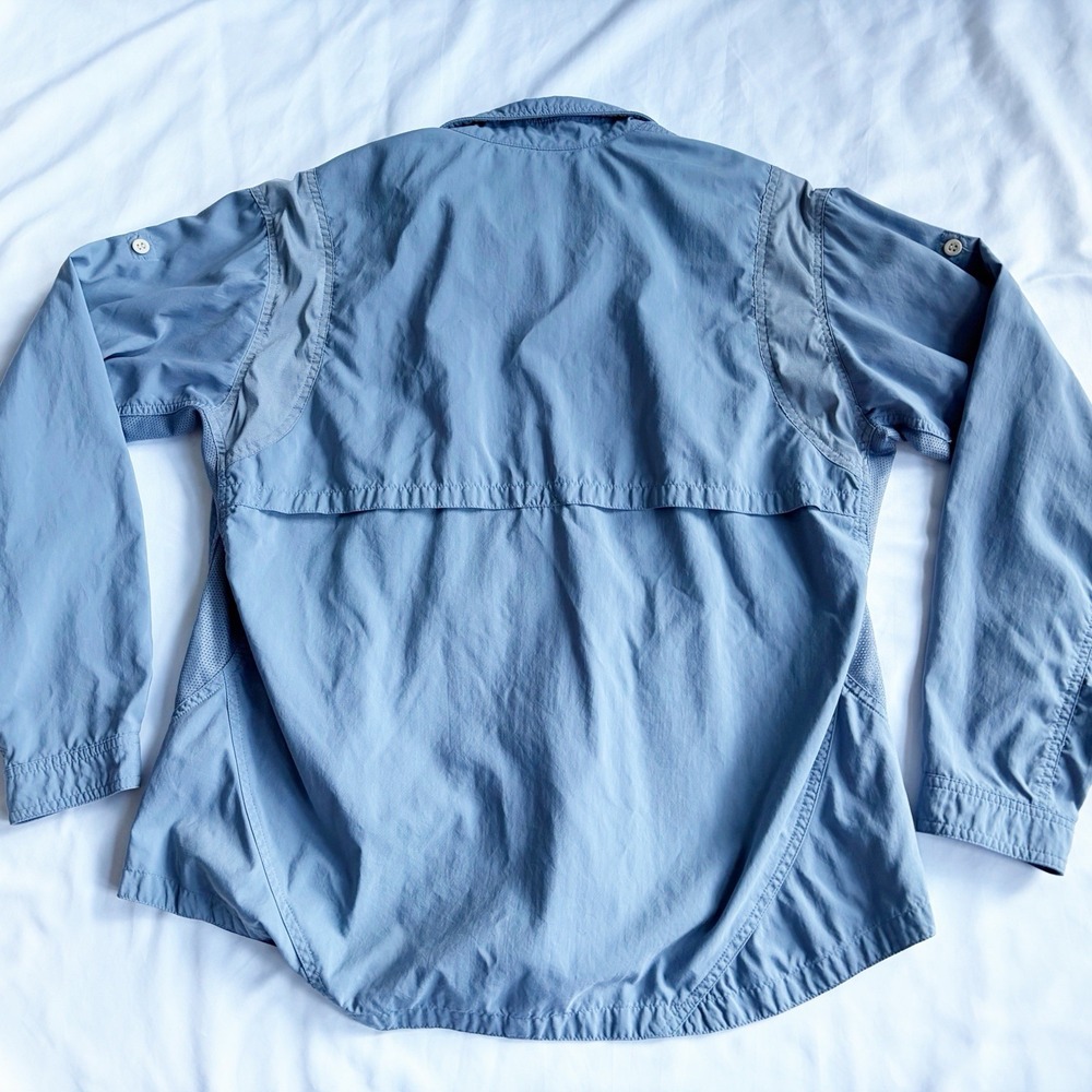 Mountain Hardwear Shirt Women 12 Blue Long Sleeve Button Up Pockets Gorpcore - Picture 2 of 6